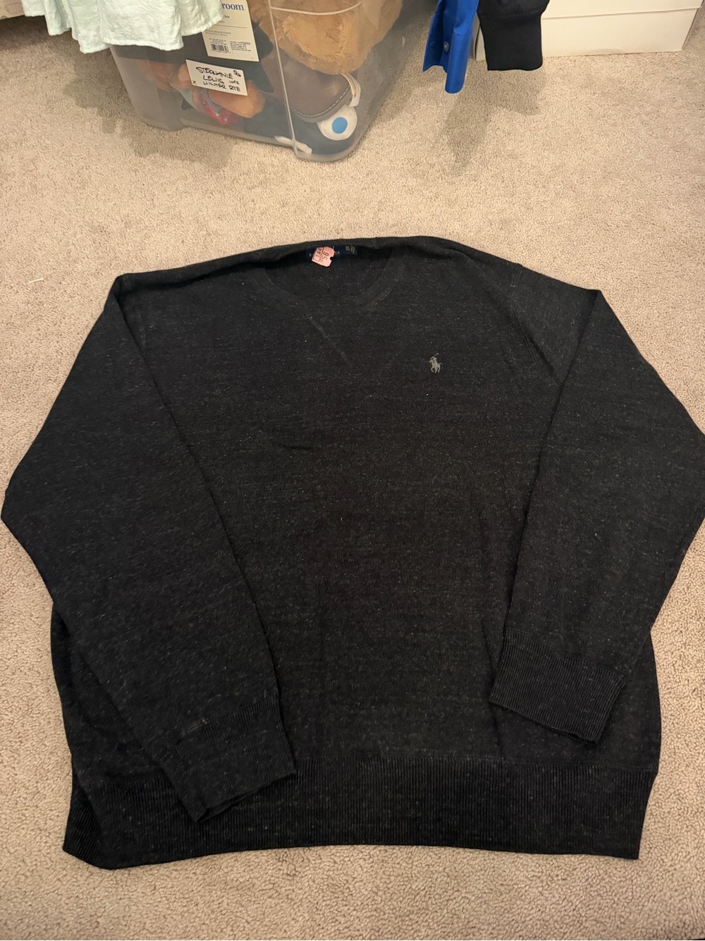 Polo by Ralph Lauren Men's V-Neck Sweater - Dark Heather Black